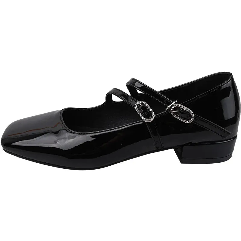 binfenxie  -  2024 New Women Flat Shoes Fashion Square Toe Shallow Buckle Ladies Ballet Shoes Soft Casual Flat Mary Jane Shoes